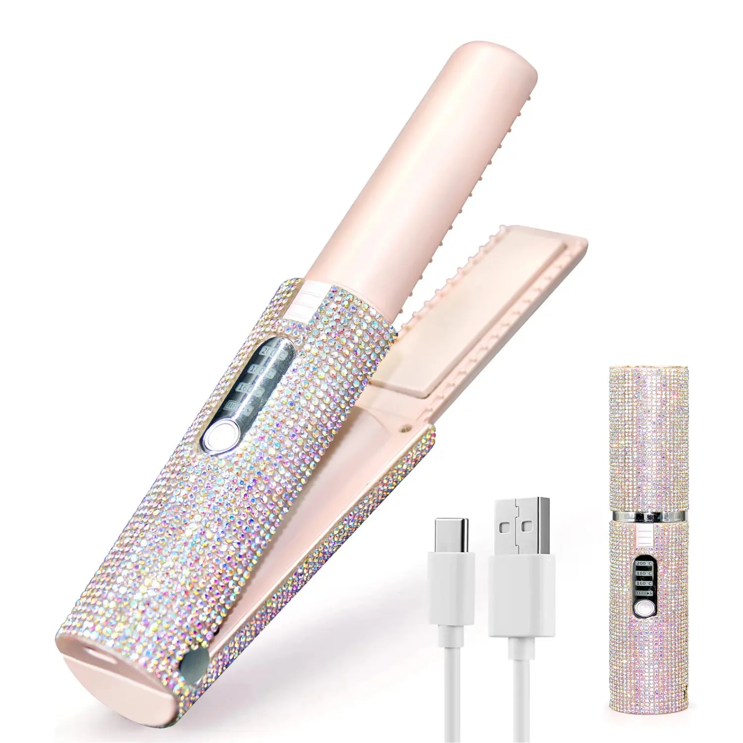 Portable Hair Straightener With Rhinestones Best Style