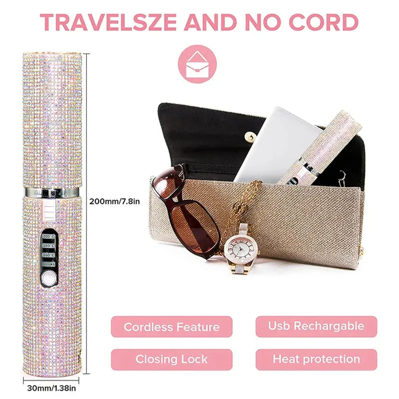 Portable Hair Straightener With Rhinestones Best Style