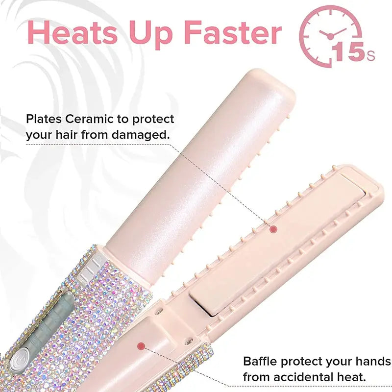 Portable Hair Straightener With Rhinestones Best Style