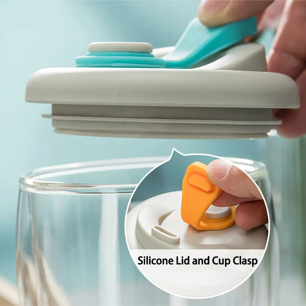 Double Wall Glass Mug with Lid Best Style