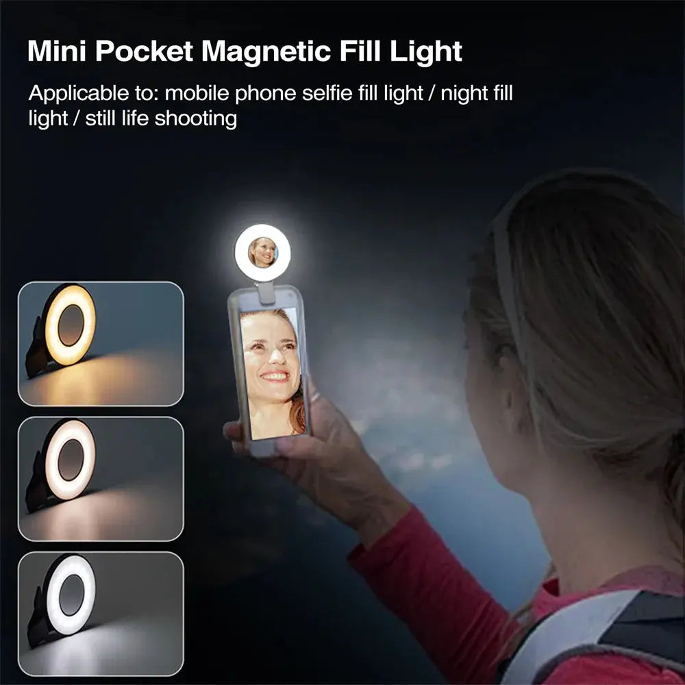 Magnetic Clip-On Smartphone Ring Led Light Athena Pure