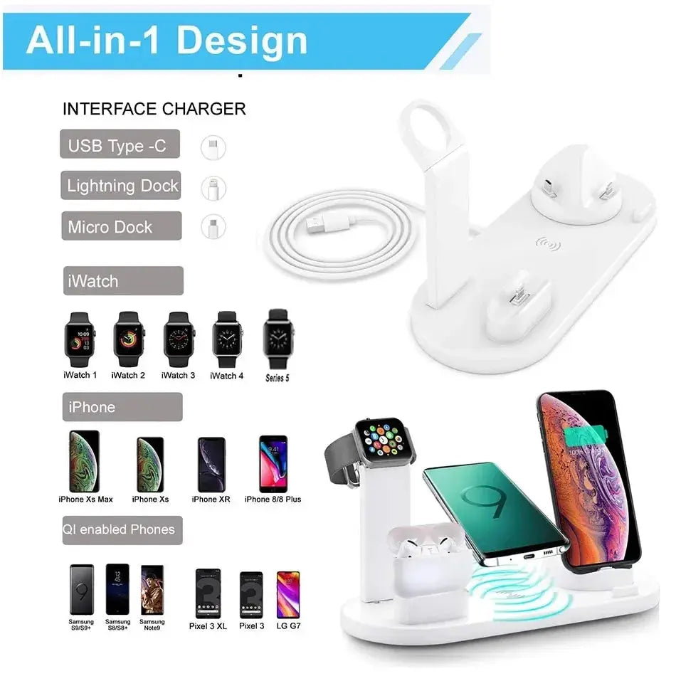 5 In 1 Wireless Charger Stand Pad For iPhone Best Style