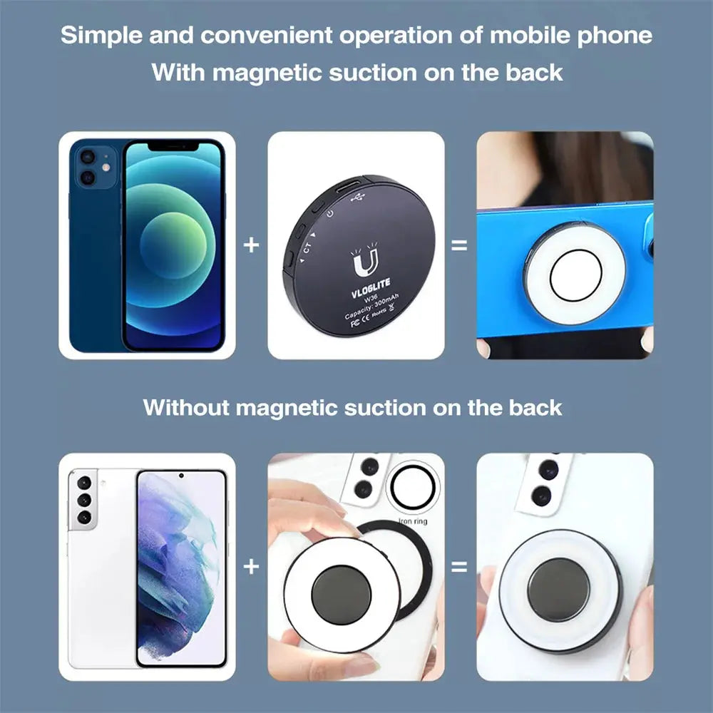 Magnetic Clip-On Smartphone Ring Led Light Athena Pure
