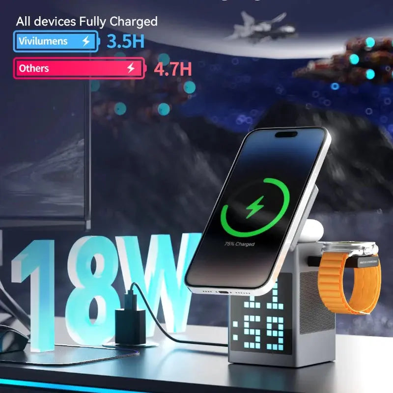 6 in 1 Magnetic Wireless Charger & Speaker Best Style