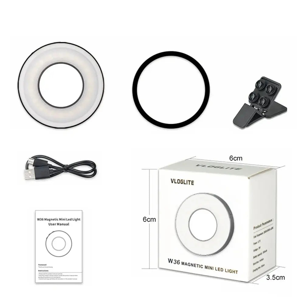 Magnetic Clip-On Smartphone Ring Led Light Athena Pure