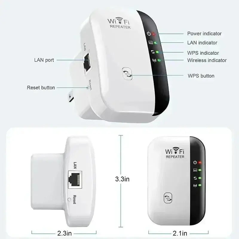 Wireless Signal Booster Wifi Extender Small Steamed Bun Network Repeater Ap Broadband Home Router Signal Amplification Extension Best Style