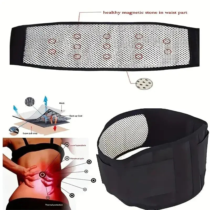 1pc Adjustable Self-heating Magnetic Therapy Back And Waist Support Belt, Waist Massage Belt Sports Support Belt, Body Care Belt Best Style