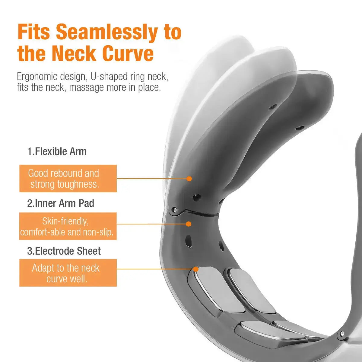Electric Neck Shoulder Pulse Massager Kneading 4 Head TENS Magnetic Pulse Heating Cervical Vertebra Relax Pain Relief Massage Best Style