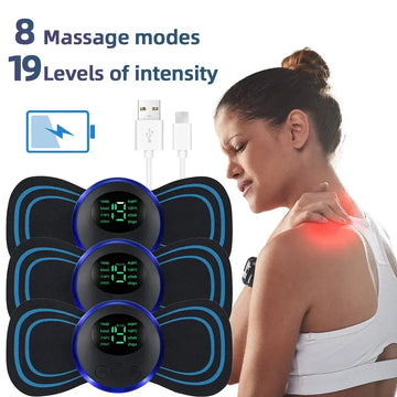 Electric Neck Massager EMS Muscle Massage Stimulator Low Frequency Instrument Back Cervical Calf Patches Pain Joints Mini Device Best Style