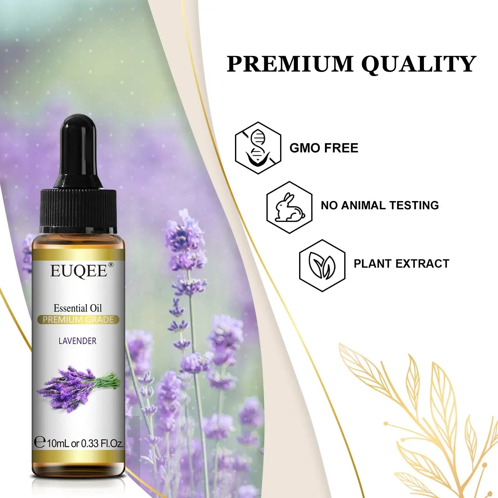 EUQEE 10ml Pure Natural Essential Oil Lavender Jasmine Eucalyptus Vanilla Sandalwood Sweet Orange Lemon Oregano Neroli Fragrance Best Style