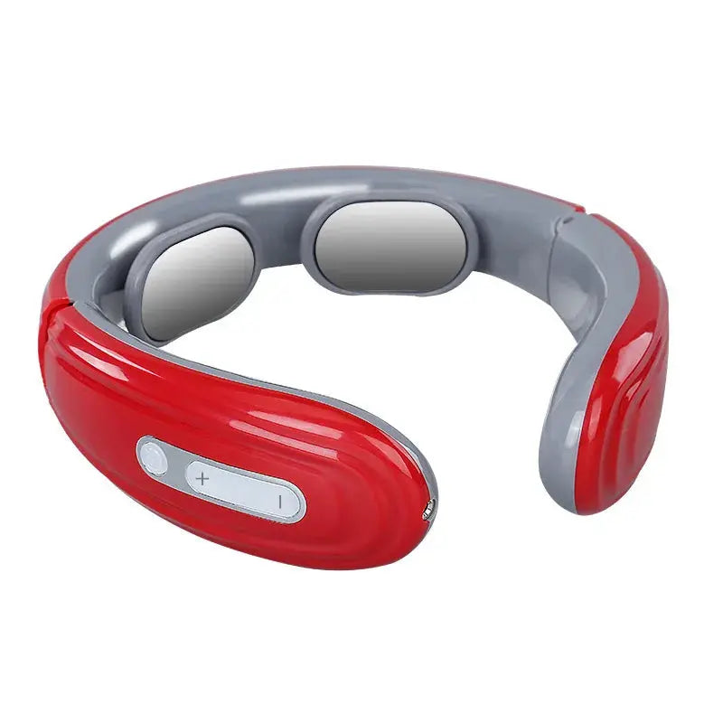 Electric Neck Shoulder Pulse Massager Kneading 4 Head TENS Magnetic Pulse Heating Cervical Vertebra Relax Pain Relief Massage Best Style