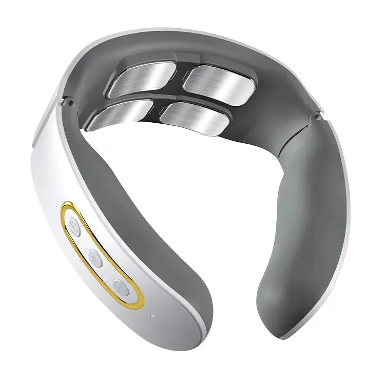 Electric Neck Shoulder Pulse Massager Kneading 4 Head TENS Magnetic Pulse Heating Cervical Vertebra Relax Pain Relief Massage Best Style