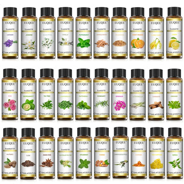 EUQEE 10ml Pure Natural Essential Oil Lavender Jasmine Eucalyptus Vanilla Sandalwood Sweet Orange Lemon Oregano Neroli Fragrance Best Style